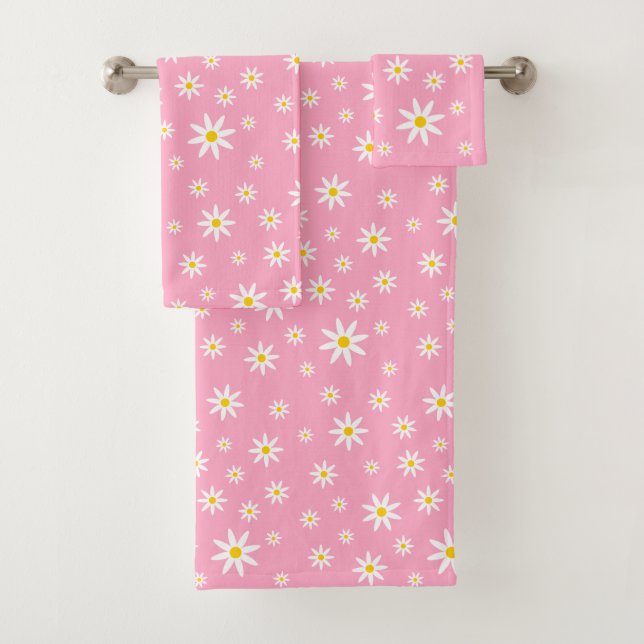 Ensemble De Serviettes De Bain Rose Daisy (En situation)