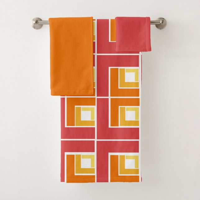 Ensemble de serviettes de bain rousses Topsy (En situation)