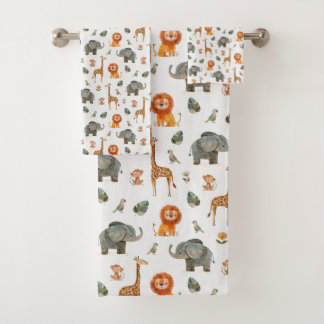 Ensemble de serviettes de bain Safari Animaux à l'
