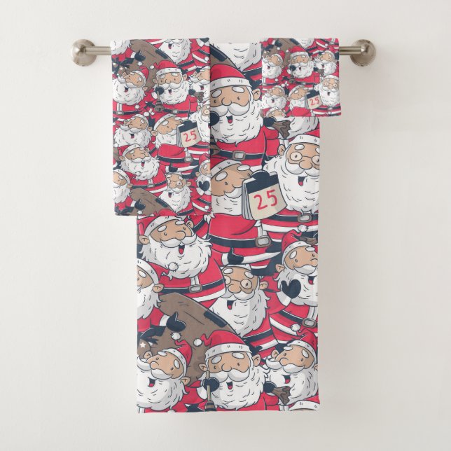 Ensemble de serviettes de bain Santa Claus (En situation)