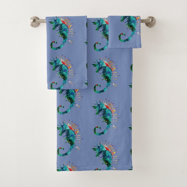 Ensemble de serviettes de bain Seahorse Art (En situation)
