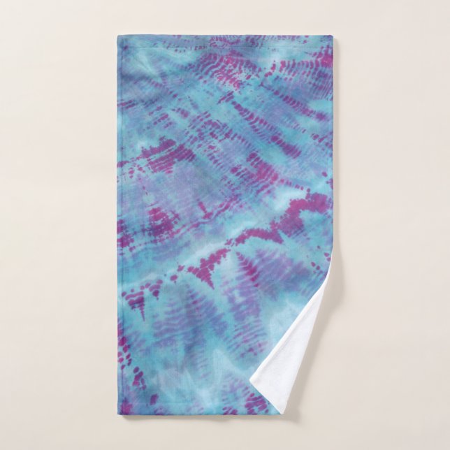 Ensemble de serviettes de bain Shibori Tie Dye Blu (Serviette à main)