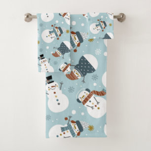 Ensemble de serviettes de bain Snowman de Noël