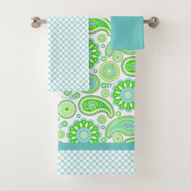 Ensemble de serviettes de bain Spring Paisley (En situation)