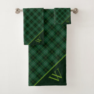 Ensemble De Serviettes De Bain Tartan Monogramme