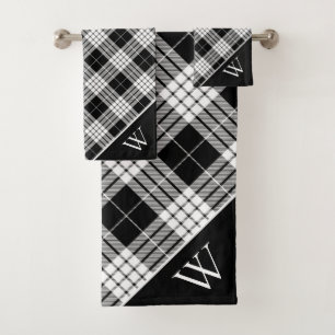 Ensemble De Serviettes De Bain Tartan Monogramme