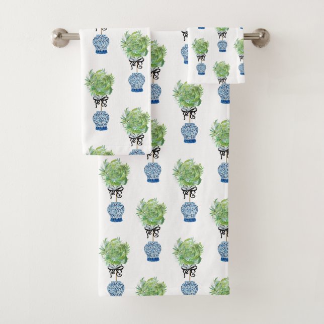 Ensemble de serviettes de bain Topiary Blue Ginger (En situation)