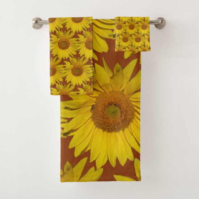 Ensemble de serviettes de bain - Tournesol Mosaïqu (En situation)