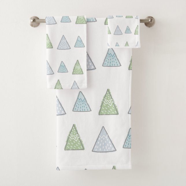 Ensemble de serviettes de bain Triangle Trees (En situation)