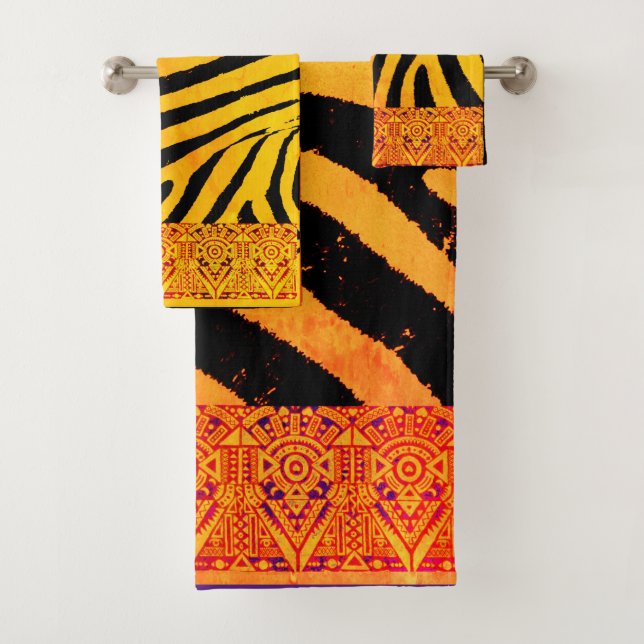 Ensemble de serviettes de bain Vivisi Zebra (En situation)