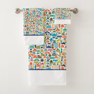 ensemble de serviettes de bain voyage autour du mo