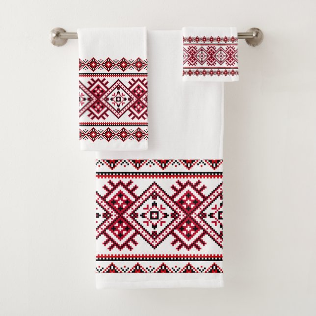 Ensemble de serviettes de bain Vyshyvanka Design u (En situation)