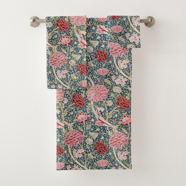 Ensemble de serviettes de bain William Morris Cray (En situation)