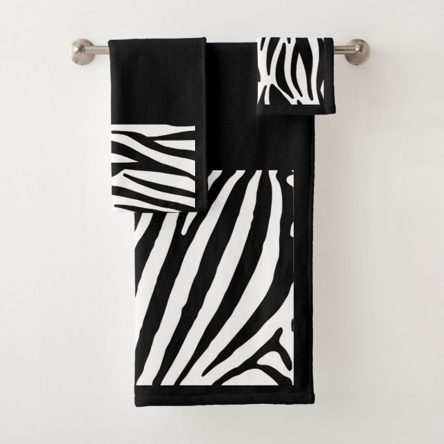 Ensemble de serviettes de bain Zebra Print (En situation)