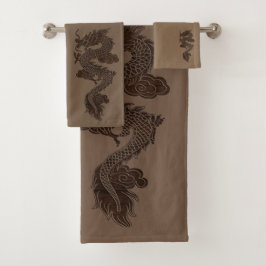 Ensemble de serviettes de bains Dragon Brown