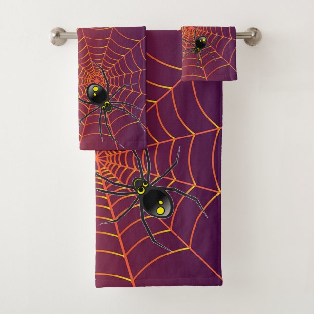 Ensemble de serviettes de bains Spider et Web (En situation)