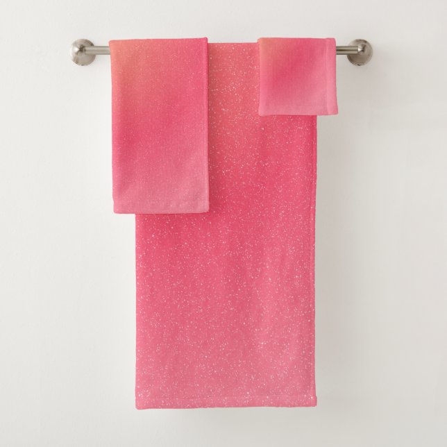 Ensemble De Serviettes De Luxe Rose Vive (En situation)