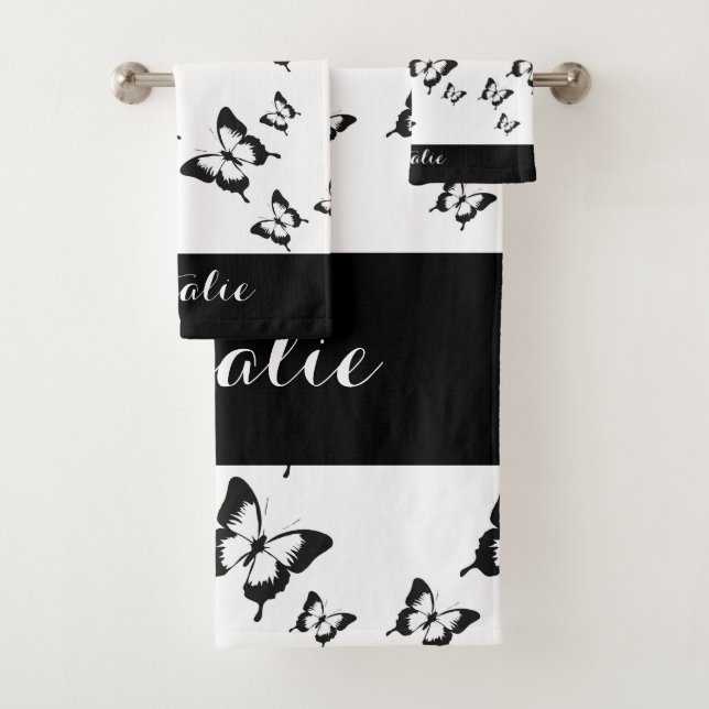 Ensemble de serviettes de papillon personnalisées (En situation)
