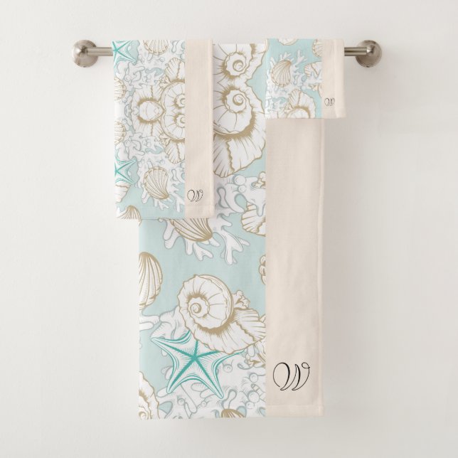 Ensemble de serviettes de plage de sable turquoise (En situation)