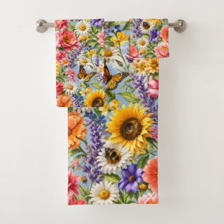 Ensemble de serviettes de salle de bain florales t
