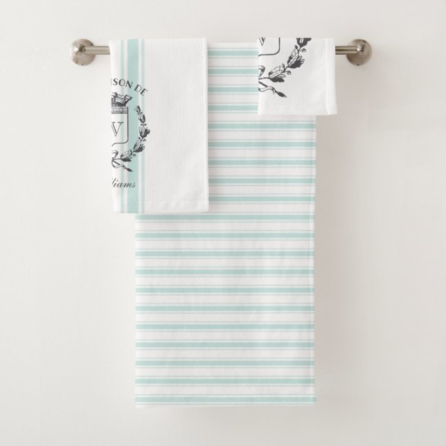 Ensemble de serviettes de toilette Aqua Grain Sack (En situation)