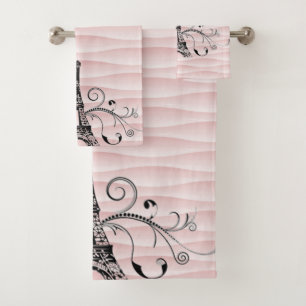 Ensemble de serviettes de toilette de luxe rose Ei
