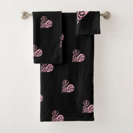 Ensemble de serviettes de toilette en fibre rose e
