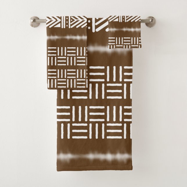 Ensemble de serviettes de toilette en tissu de bou (En situation)