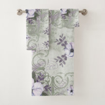 Ensemble de serviettes de toilette Floral Sage and