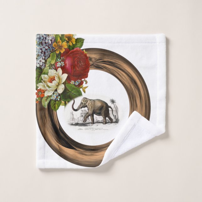 Ensemble de serviettes de toilette florales élépha (Gant de toilette)