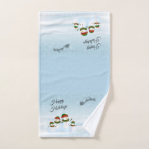 Ensemble de serviettes de toilette Snowman Family 