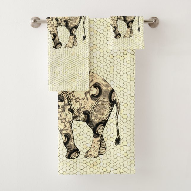 Ensemble de serviettes d'éléphant décoratif majest (En situation)