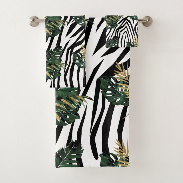 Ensemble de serviettes d'impression Zebra Tropical (En situation)
