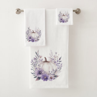 Ensemble de serviettes élégantes fleurs violettes