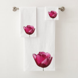 Ensemble de serviettes en tulipe rose