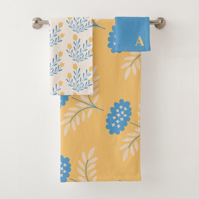 Ensemble de serviettes florales monogrammées (En situation)