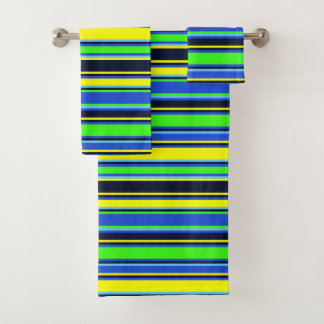 Ensemble de serviettes Gras Bleu, Chaux et Jaune