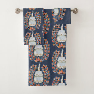 Ensemble de serviettes Indigo pour yoga Cat