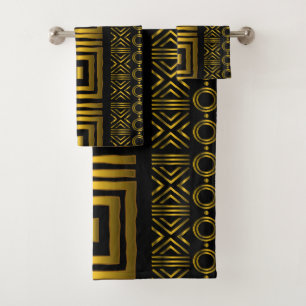 Ensemble de serviettes inspirées du style Bogolan 