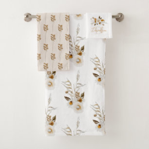 Ensemble de serviettes monogrammées à motif floral
