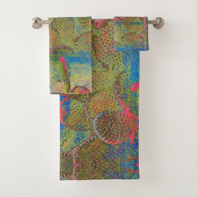 Ensemble de serviettes Motif Cactus (En situation)
