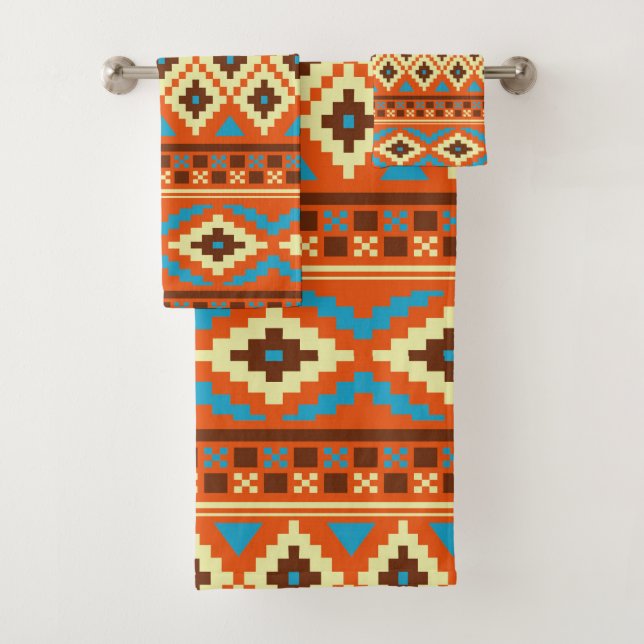 Ensemble de serviettes Motif Cute Aztec (En situation)