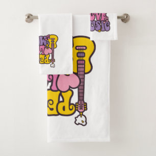 Ensemble de serviettes Paix, Amour et Musique