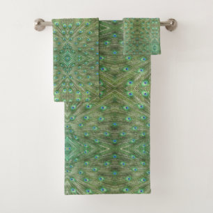 Ensemble de serviettes - Plumes de paon