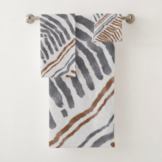 Ensemble de serviettes rayées bohème tribal