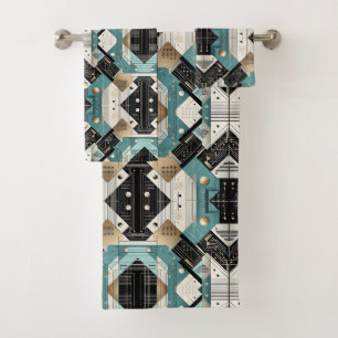 Ensemble de serviettes Retro Aqua Diamond Mid Cent