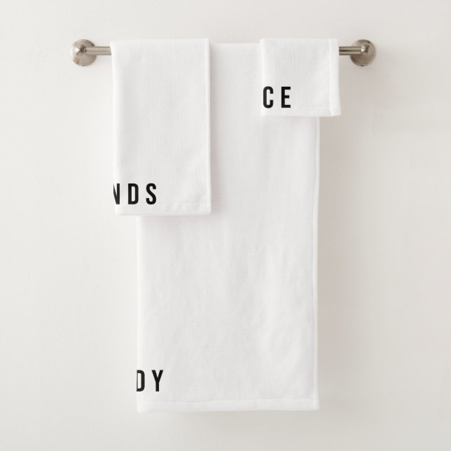 Ensemble de serviettes visage, mains et corps (En situation)