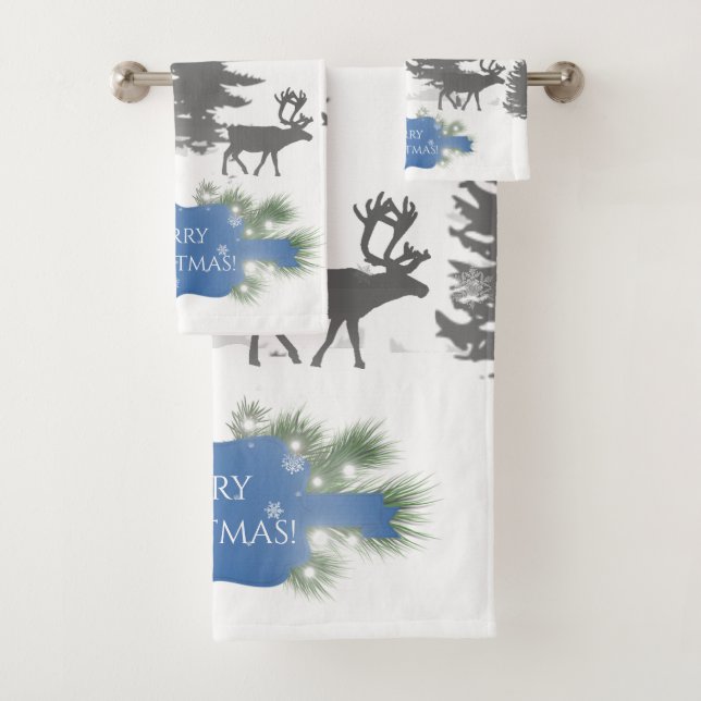 Ensemble de serviettes Winter Wonderland - Bleu (En situation)