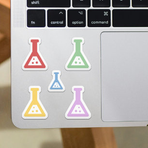 Ensemble de stickers Beakers Chimie Colorée