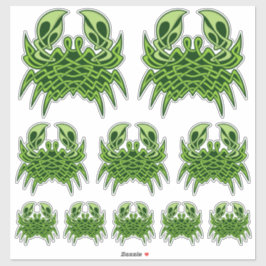 Ensemble de stickers Céltic Crabe Vert